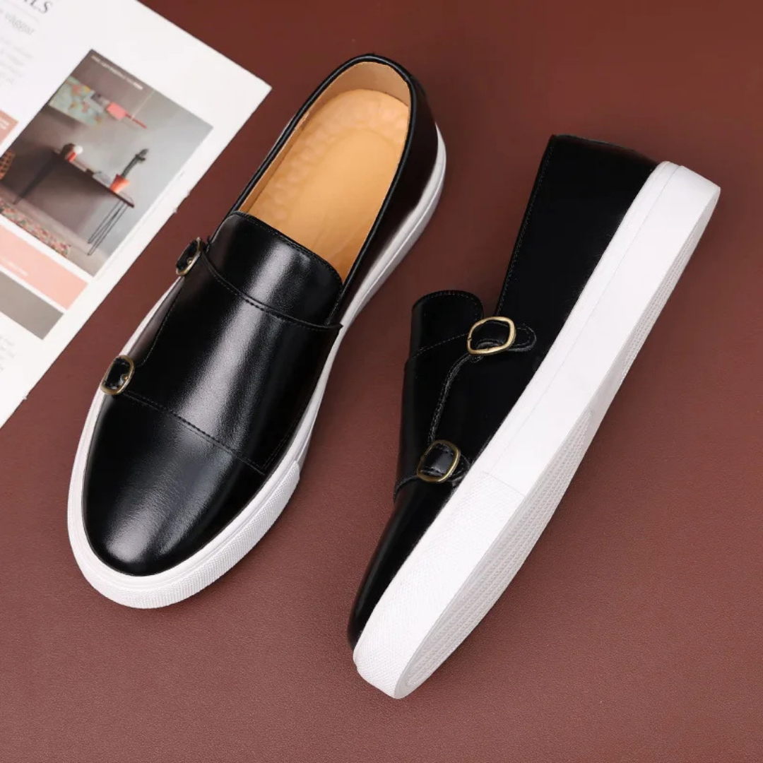 luuk | heren double monk loafers met gesp