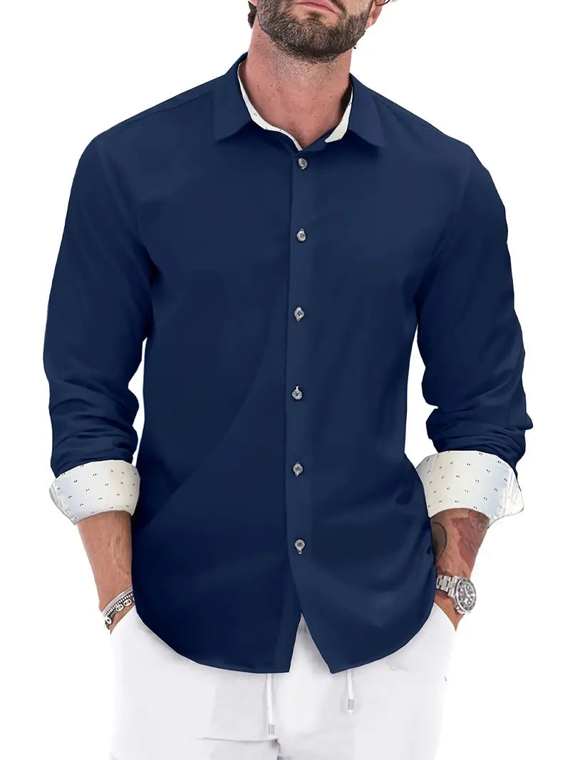 lars | slim fit businessoverhemd met contrastdetails
