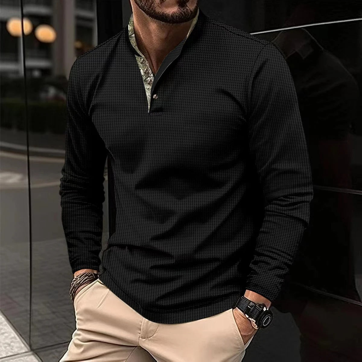 hugo | heren longsleeve polo zwart