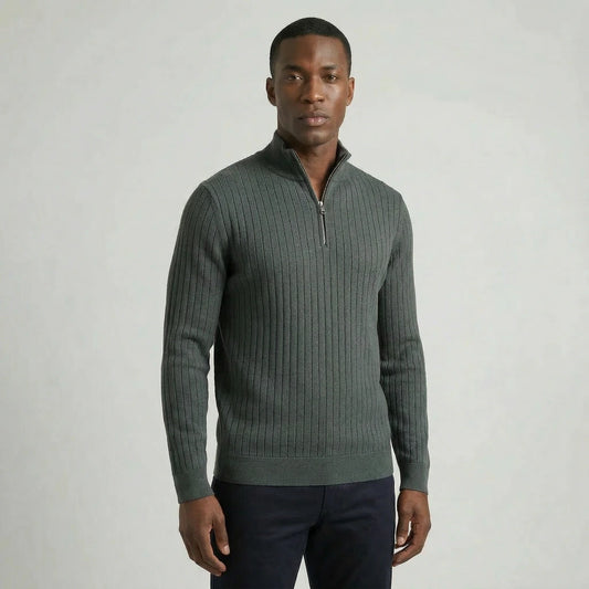 Milan | Geribde Half-Zip Trui