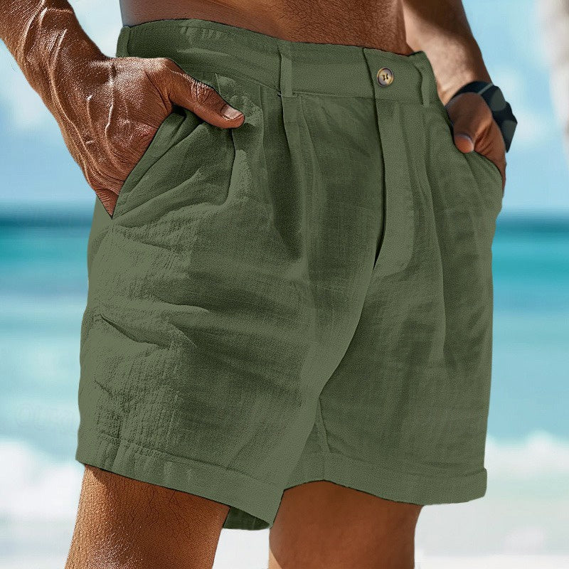 lars | heren casual shorts met kordelzug groen