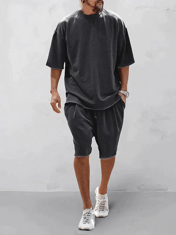 sem | oversized t-shirt en shorts set zwart