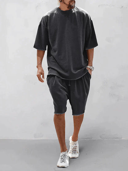sem | oversized t-shirt en shorts set zwart