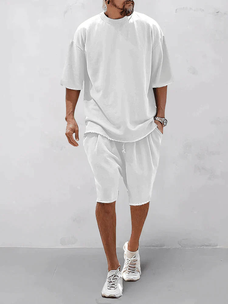 sem | oversized t-shirt en shorts set wit
