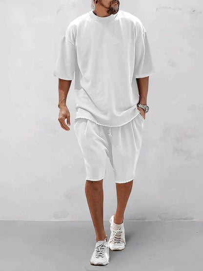 sem | oversized t-shirt en shorts set wit