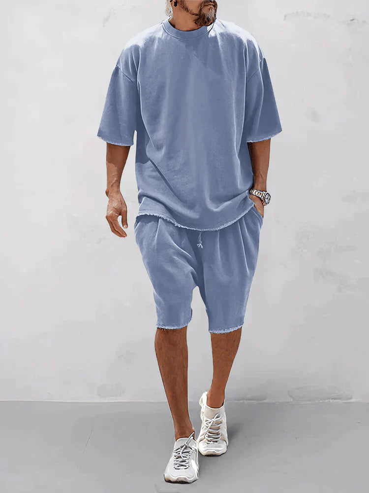 sem | oversized t-shirt en shorts set lichtblauw
