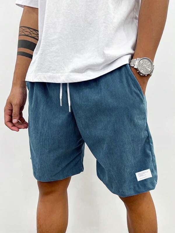 daan | heren casual shorts met kordelzug blauw