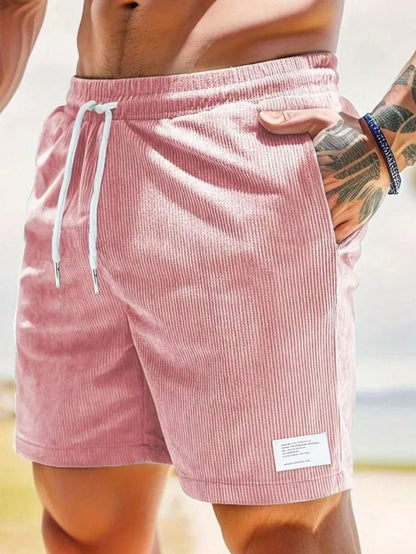 daan | heren casual shorts met kordelzug roze
