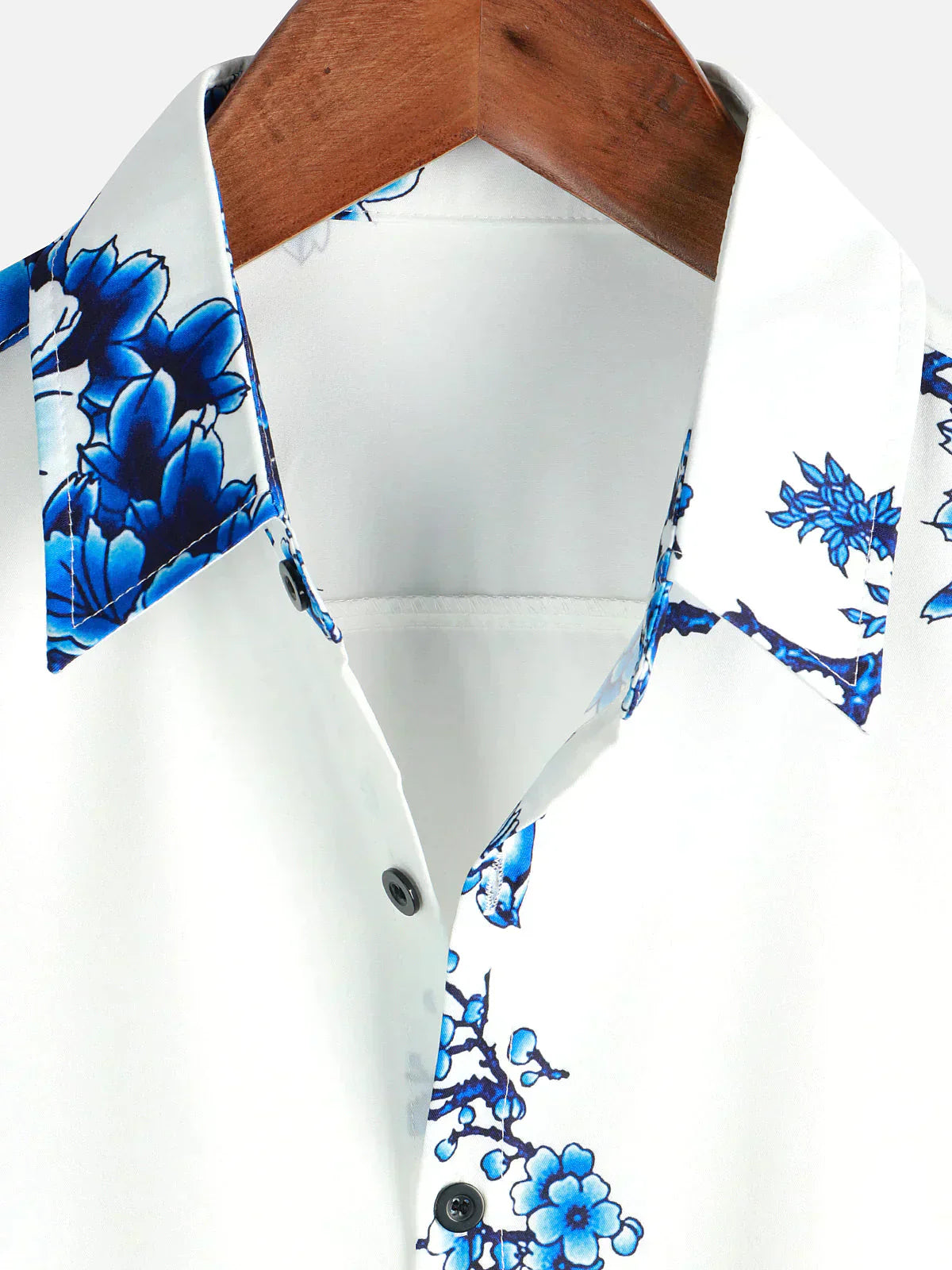 milan | zomeroverhemd korte mouw wit bloemenprint