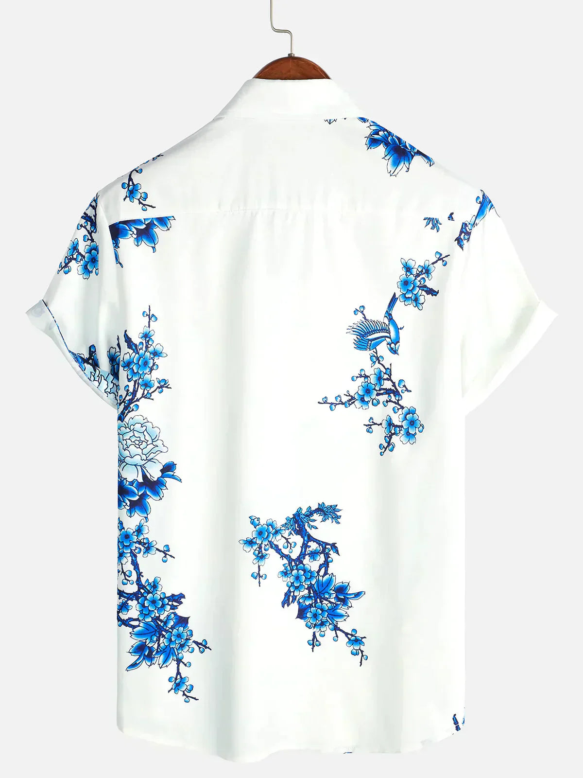 milan | zomeroverhemd korte mouw wit bloemenprint