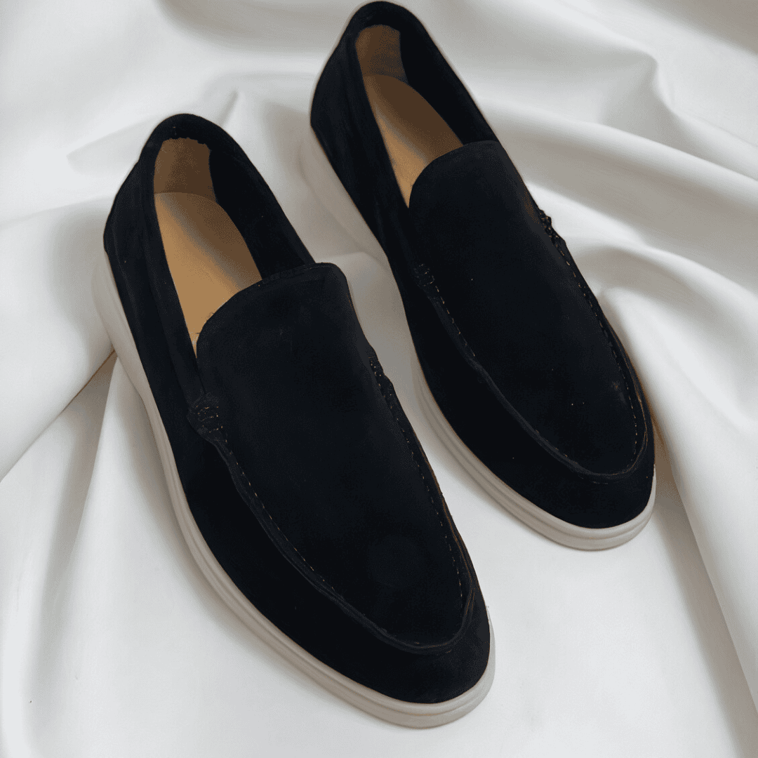 lars | heren slip-on loafers minimalistisch zwart