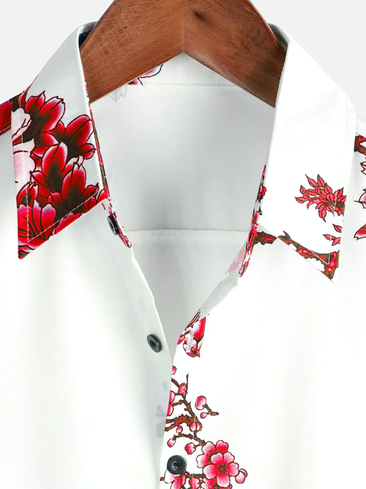 milan | zomeroverhemd korte mouw wit bloemenprint