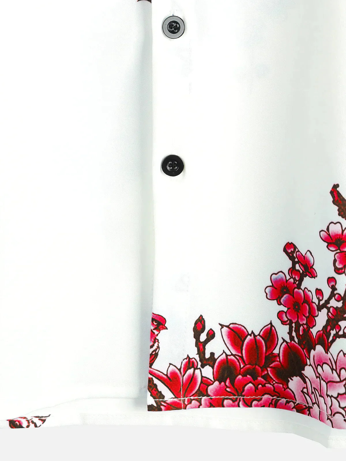 milan | zomeroverhemd korte mouw wit bloemenprint