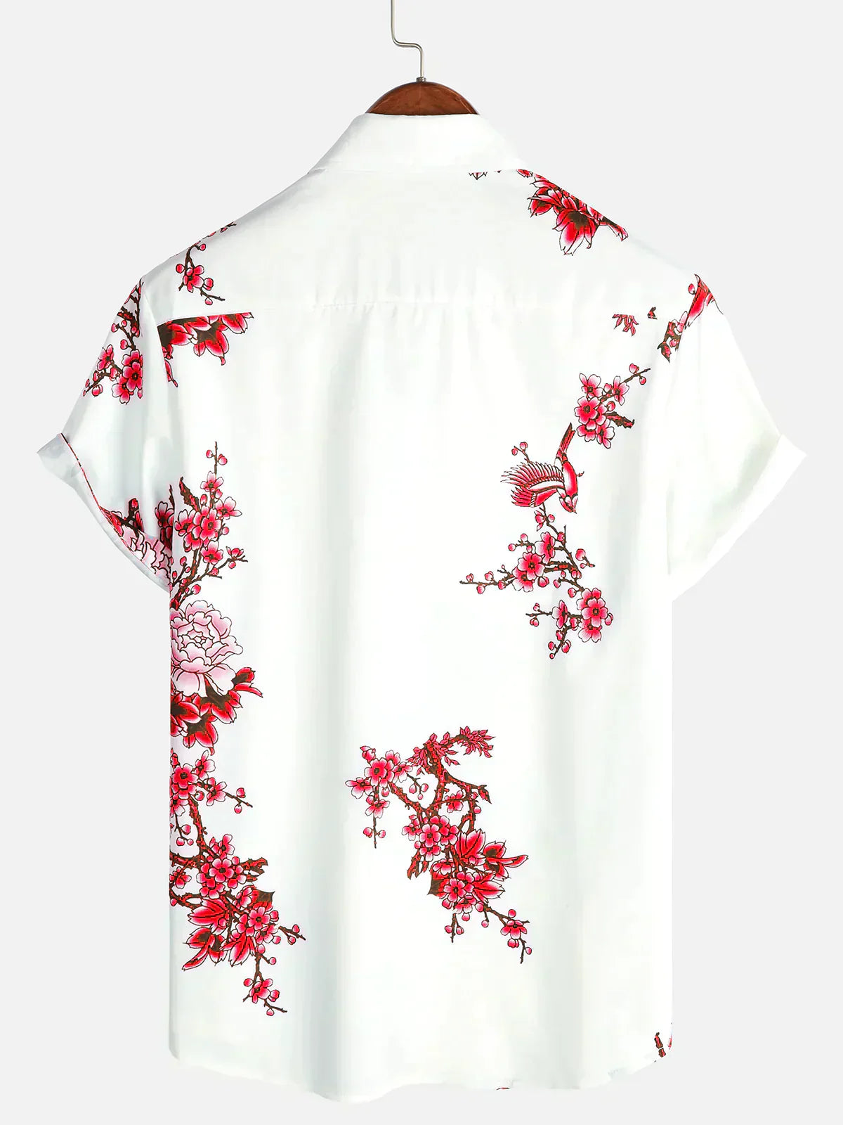 milan | zomeroverhemd korte mouw wit bloemenprint