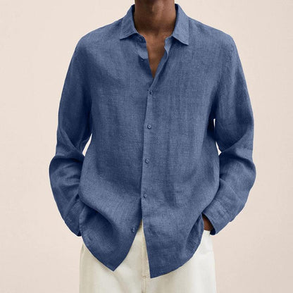 lars | heren overhemd met lange mouwen blauw