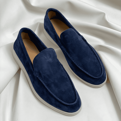 lars | heren slip-on loafers minimalistisch donkerblauw