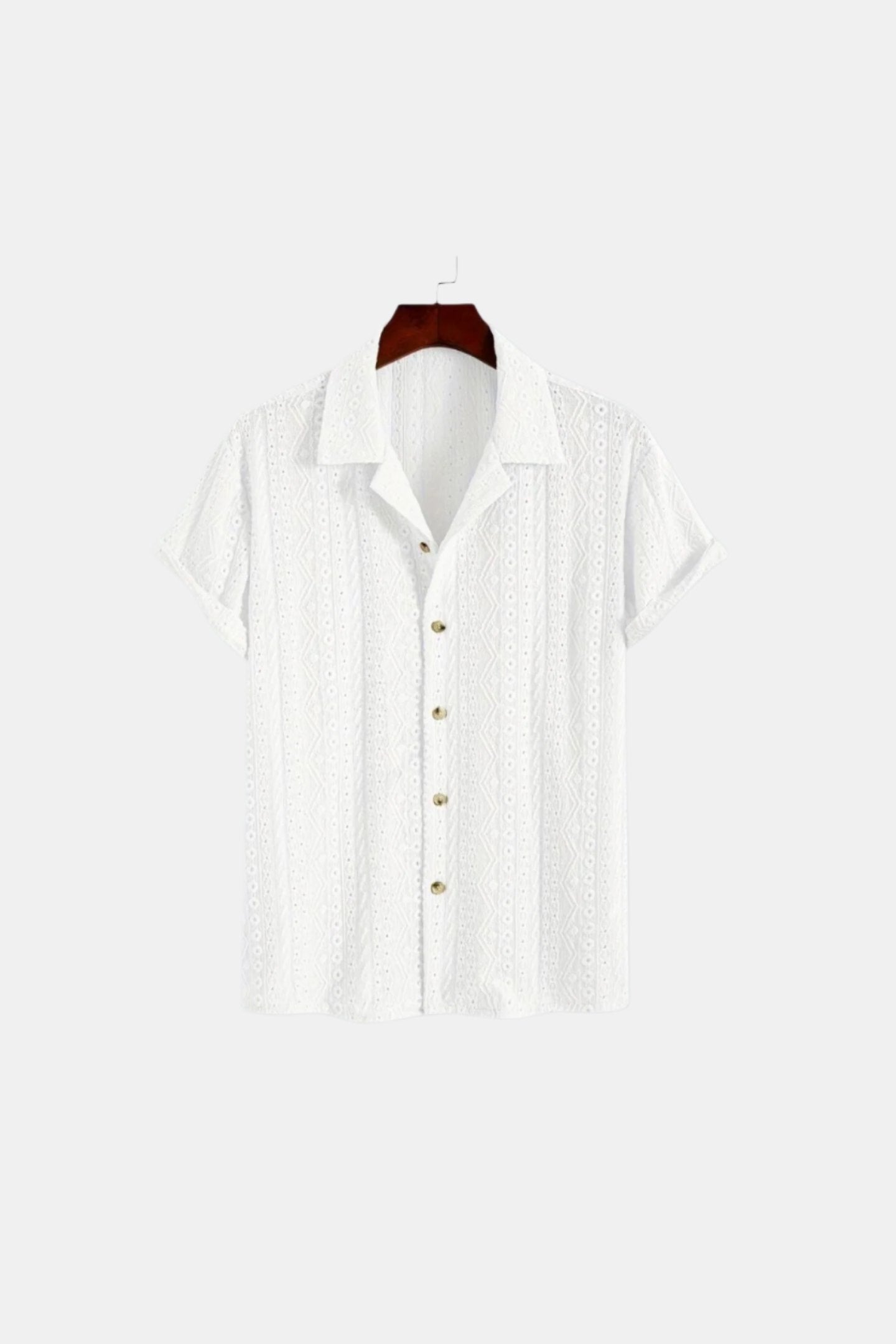 lars | haakshirt korte mouwen wit