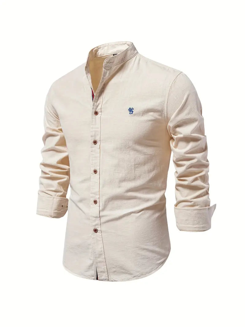 lars | heren casual overhemd met knopen abrikoos