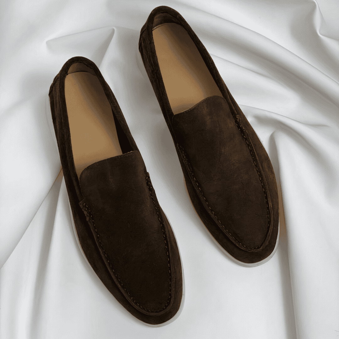 lars | heren slip-on loafers minimalistisch bruin