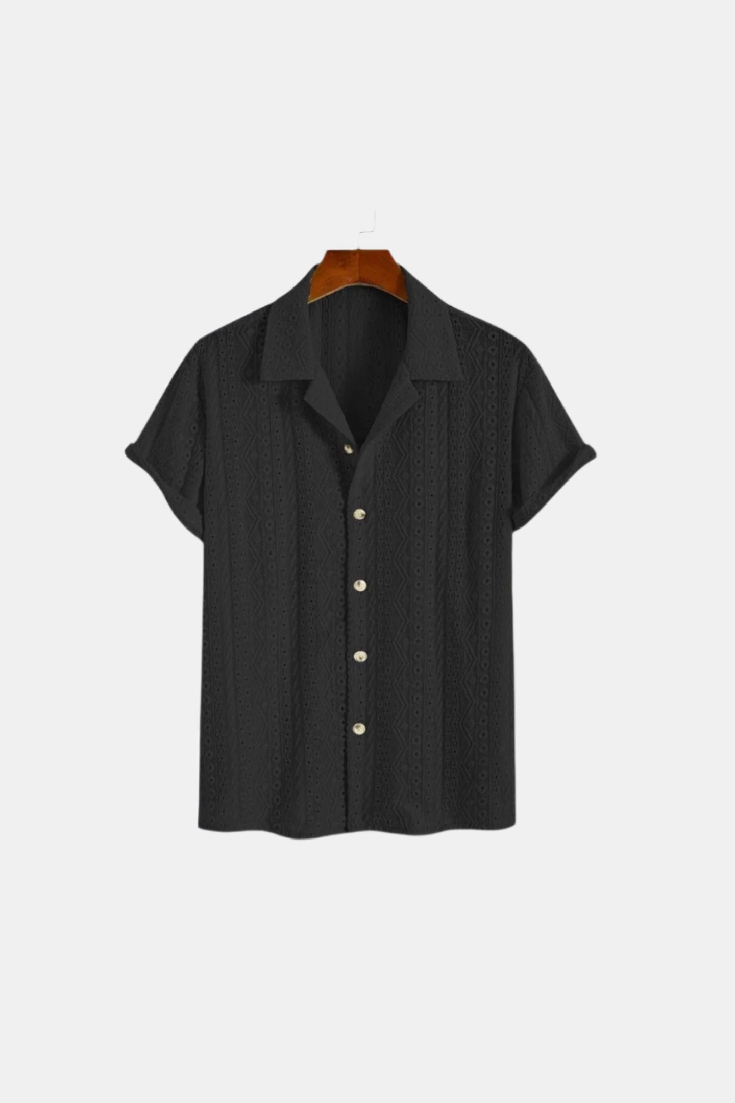 lars | haakshirt korte mouwen zwart