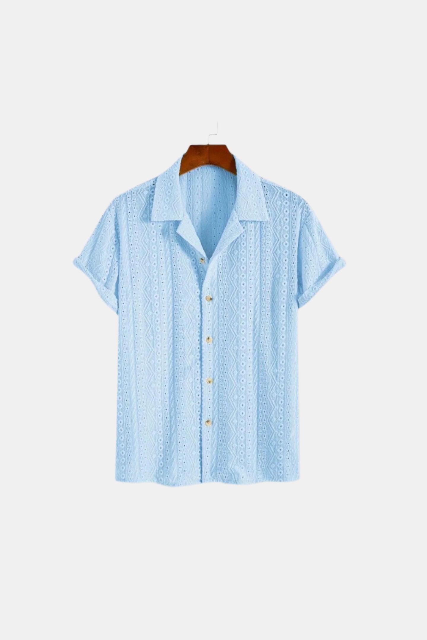lars | haakshirt korte mouwen blauw