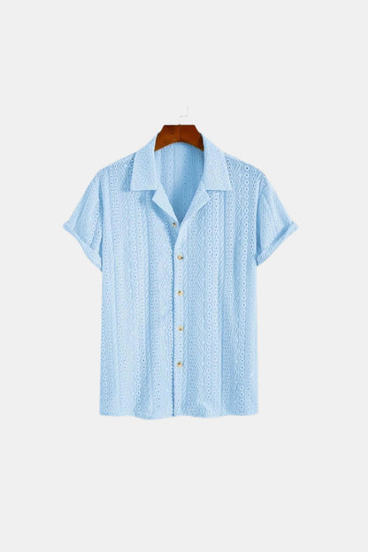 lars | haakshirt korte mouwen blauw