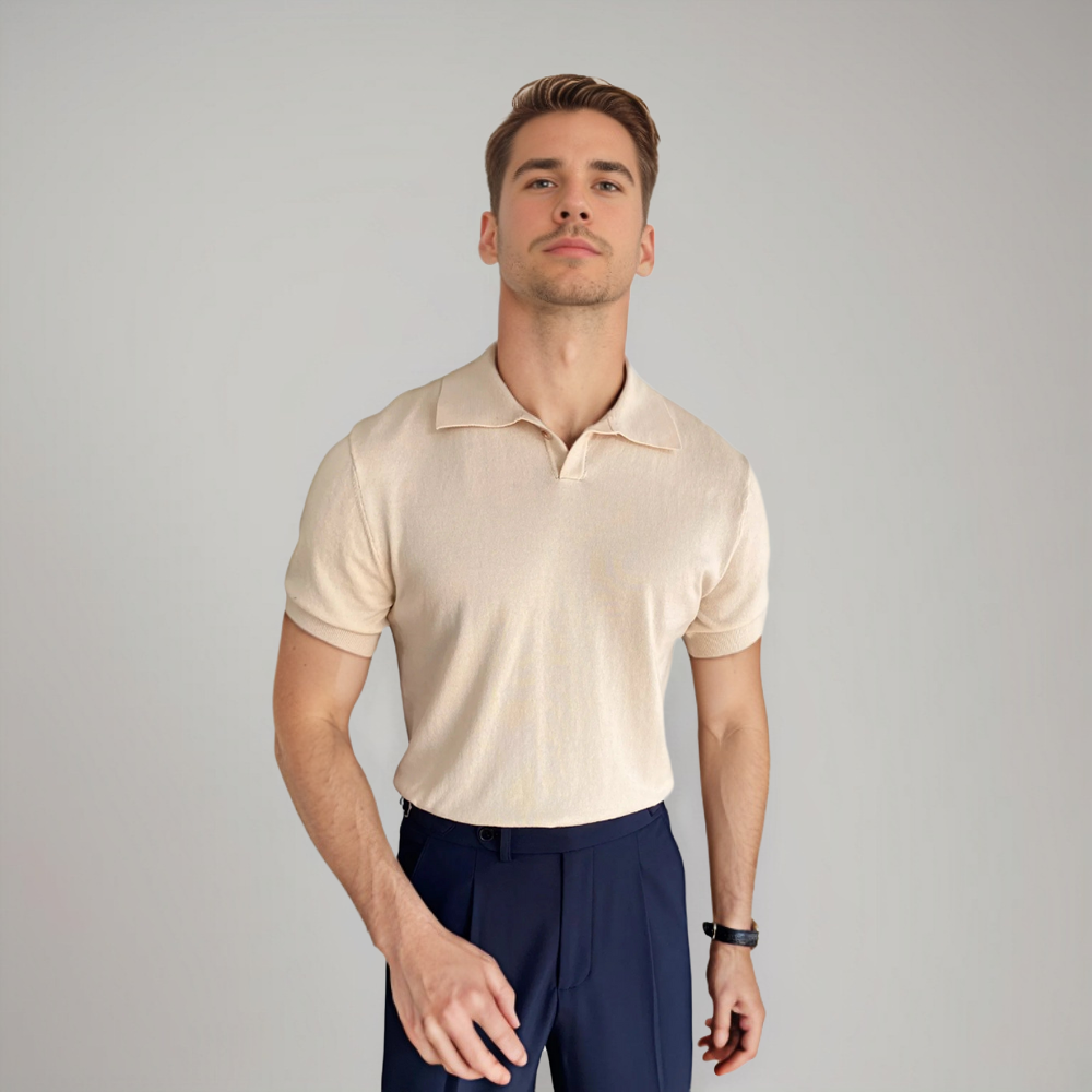 lars | klassieke heren polo crème
