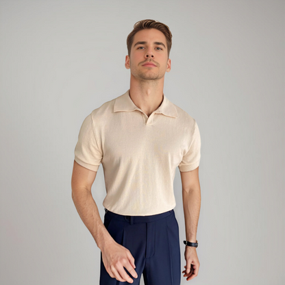 lars | klassieke heren polo crème