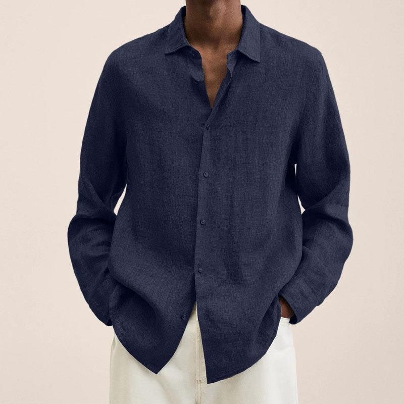 lars | heren overhemd met lange mouwen marineblauw