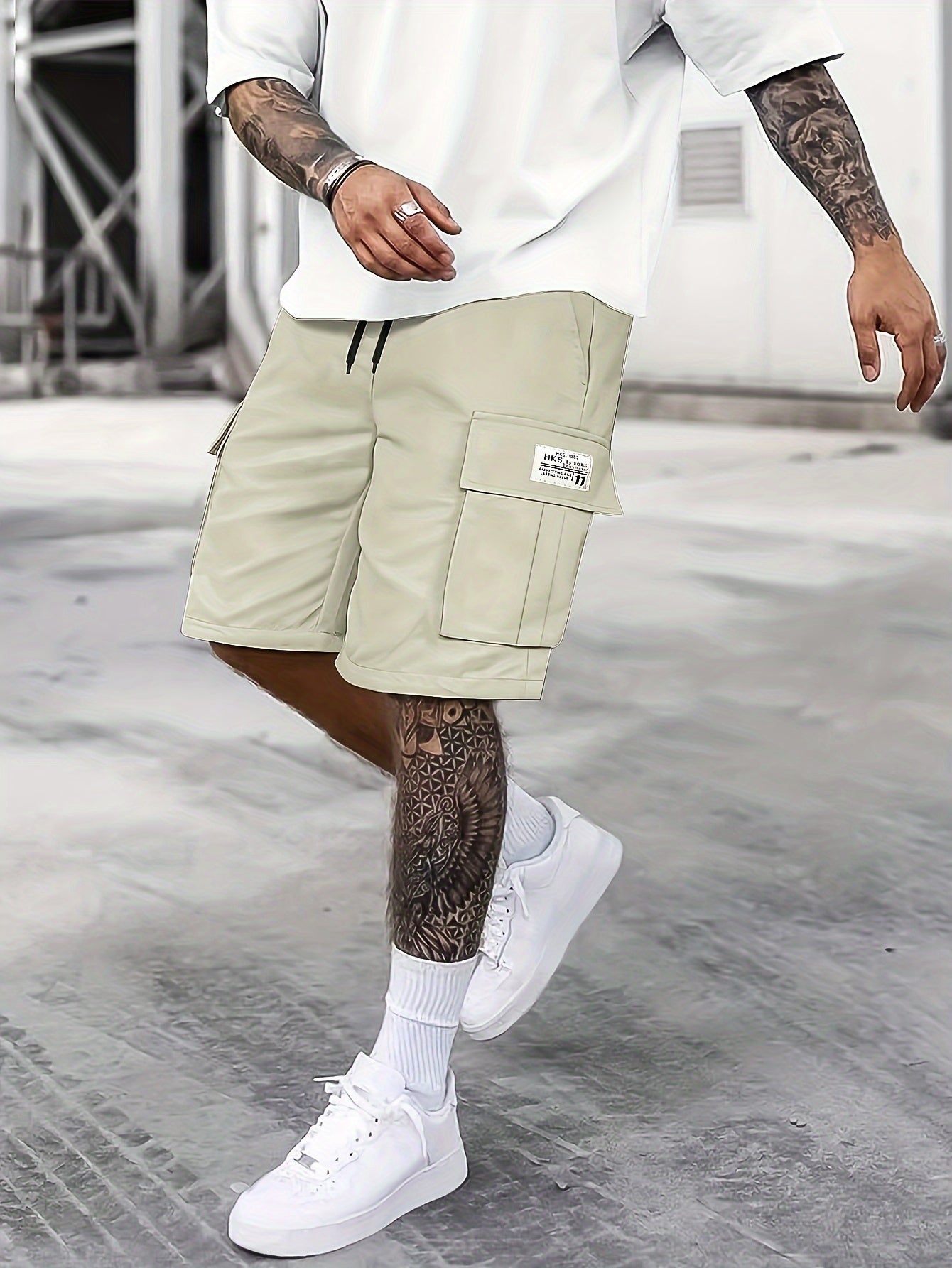 daan | heren cargo shorts khaki