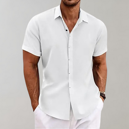 daan | relaxed fit zomerhemd korte mouwen wit