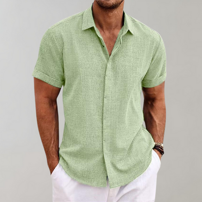 daan | relaxed fit zomerhemd korte mouwen groen