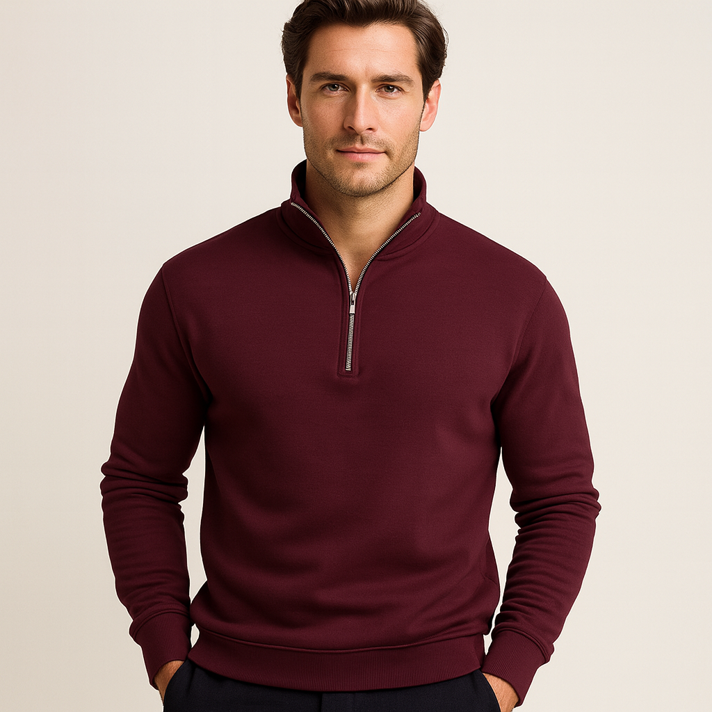 milan | heren half-zip trui bordeaux