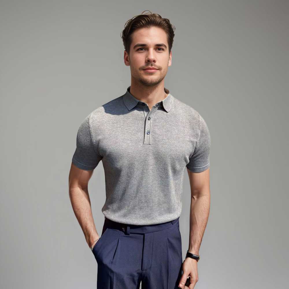 lars | klassieke heren polo grijs