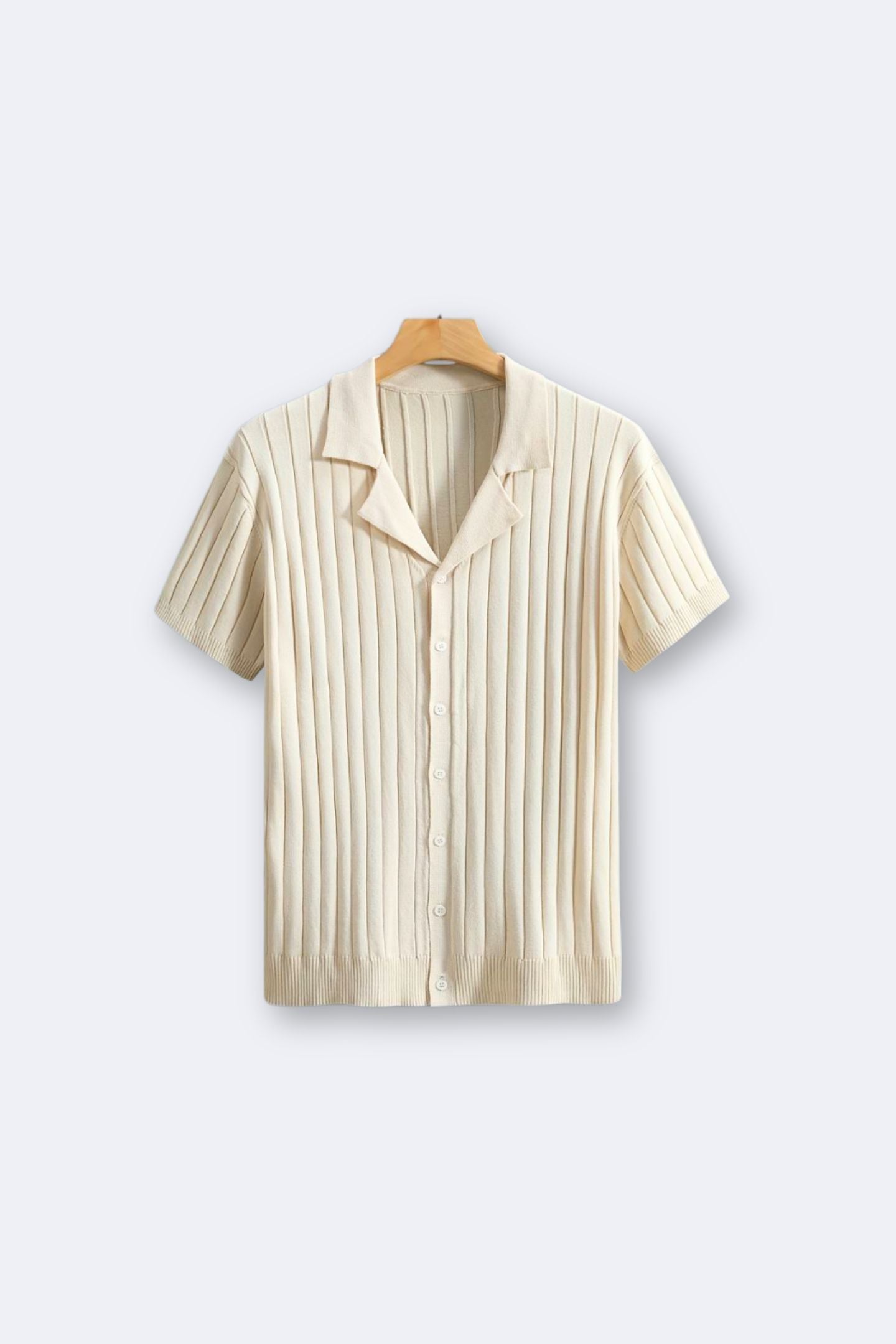 milan | gebreid shirt korte mouw beige