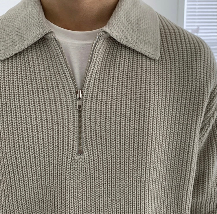 lars | old money zipped sweater