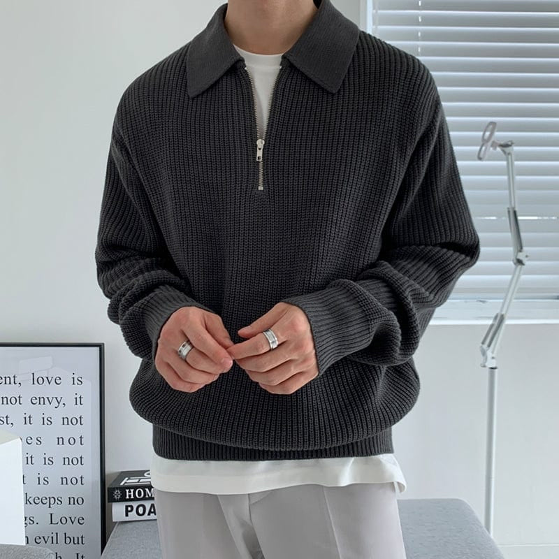 lars | old money zipped sweater