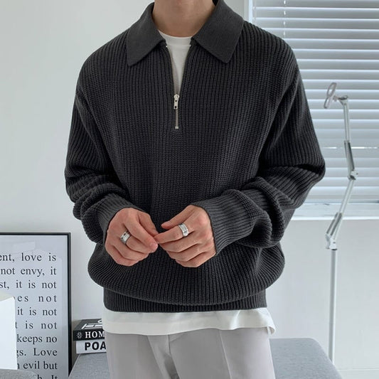 lars | old money zipped sweater
