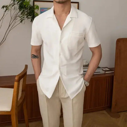 daan | relaxed fit zomerhemd korte mouwen wit