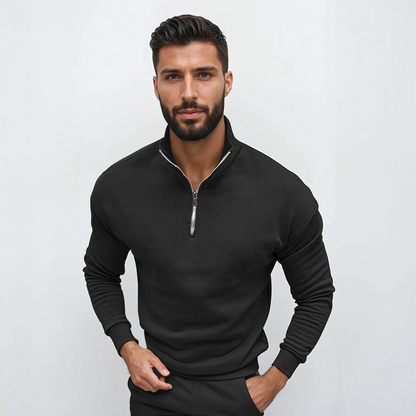 milan | heren half-zip trui zwart