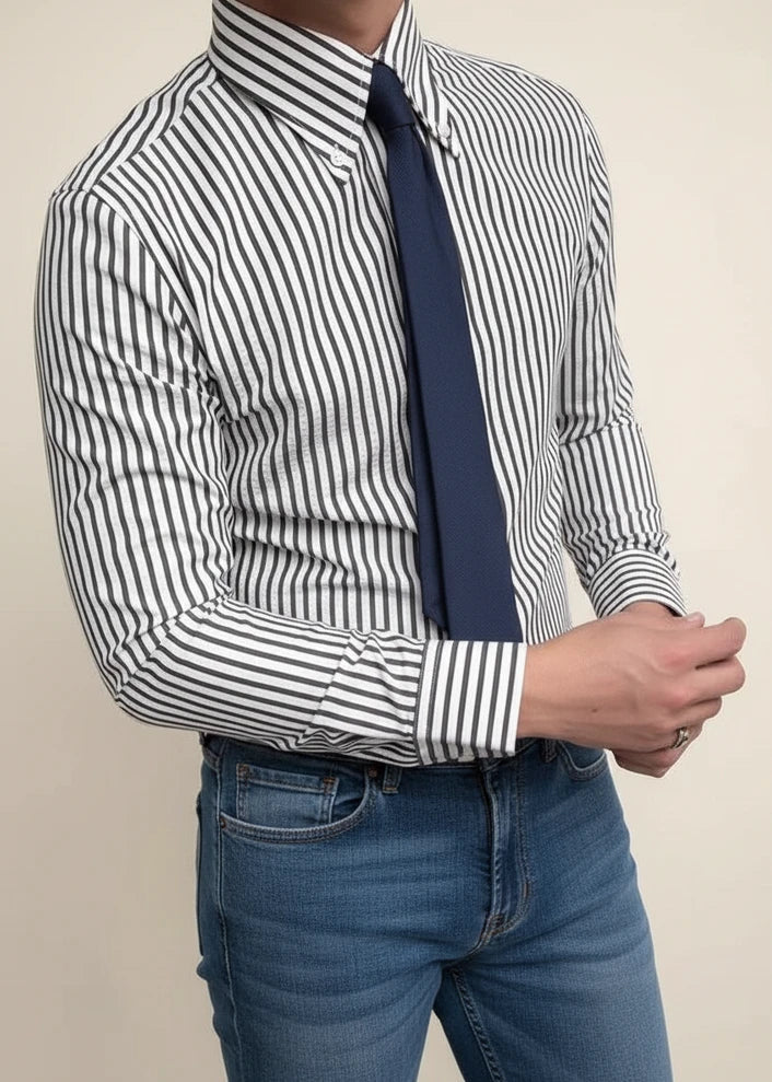sem | gestreept casual overhemd met knoopsluiting