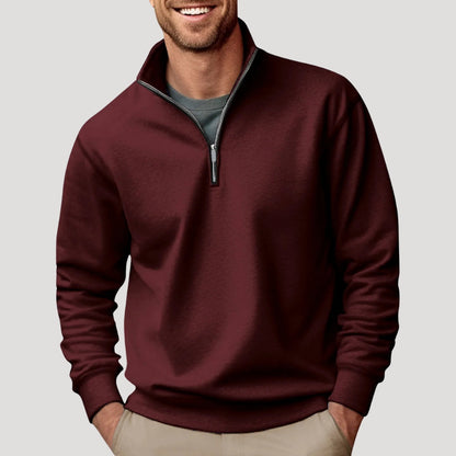 lars | heren sweatshirt met halve rits bruin
