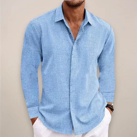 lars | heren overhemd met lange mouwen blauw