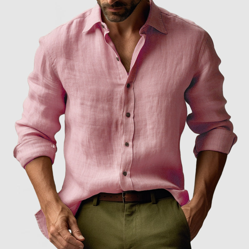 lars | vintage overhemd met knopen roze