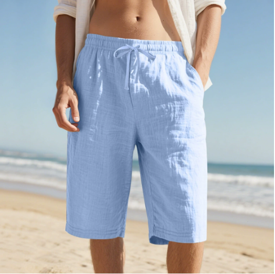 sem | heren strandshorts met kordelzug hemelsblauw