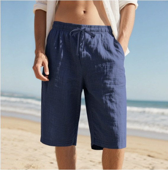 sem | heren strandshorts met kordelzug marineblauw