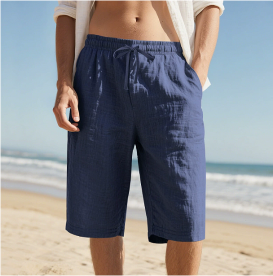 sem | heren strandshorts met kordelzug marineblauw