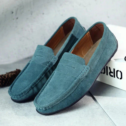 lars | heren penny loafers pauwgroen