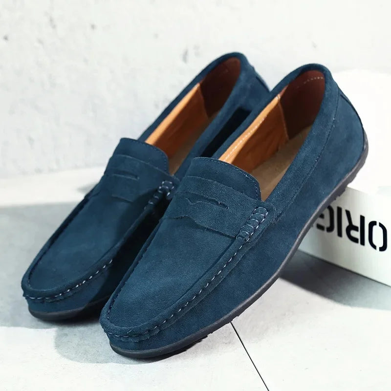lars | heren penny loafers marineblauw