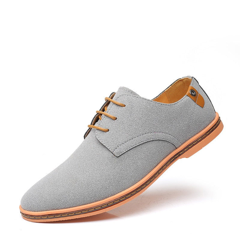 finn | suède veterschoenen grijs